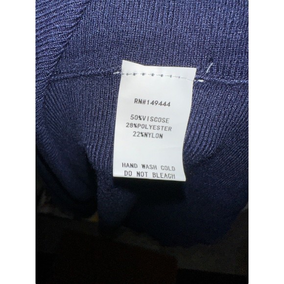 1940s Navy High Waist Retro Pearl Sleeveless Womens XL Sweater Dress - Picture 6 of 15